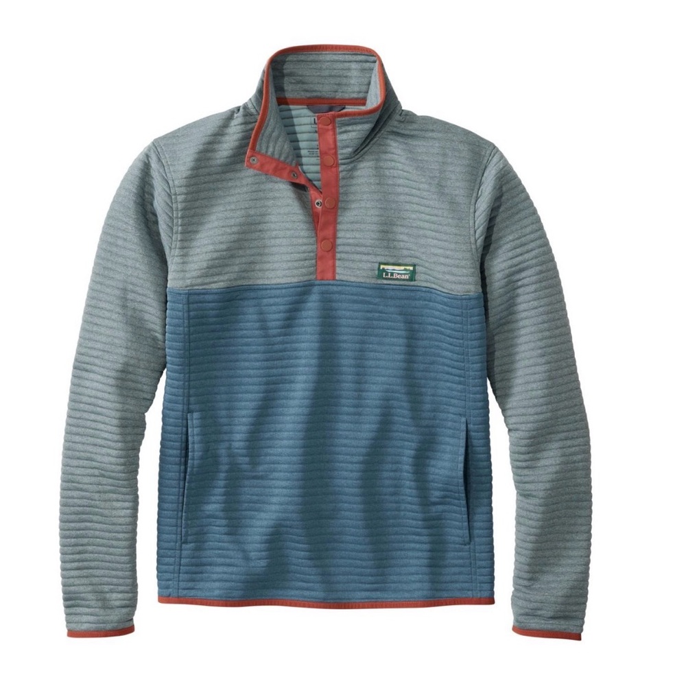 L.L. Bean Blue and Gray Fleece Pullover